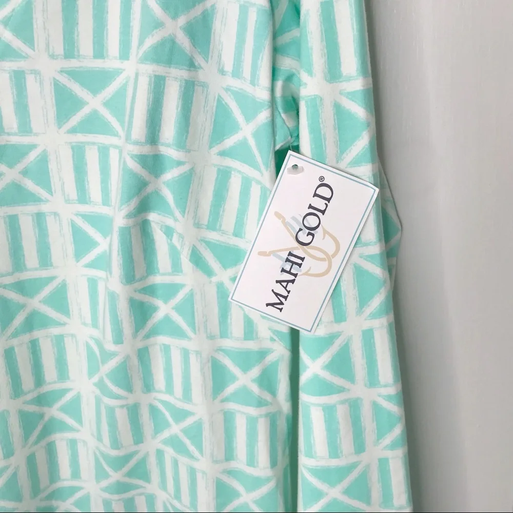 NWT MAHI GOLD mint green white Bimini dress Extra Large XL - Picture 3 of 5